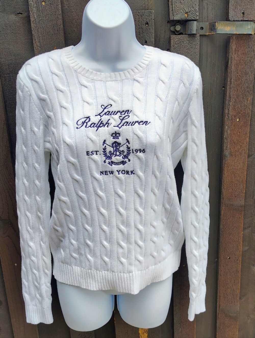 Ralph Lauren Cable-Knit Sweater with Monogram Accent
